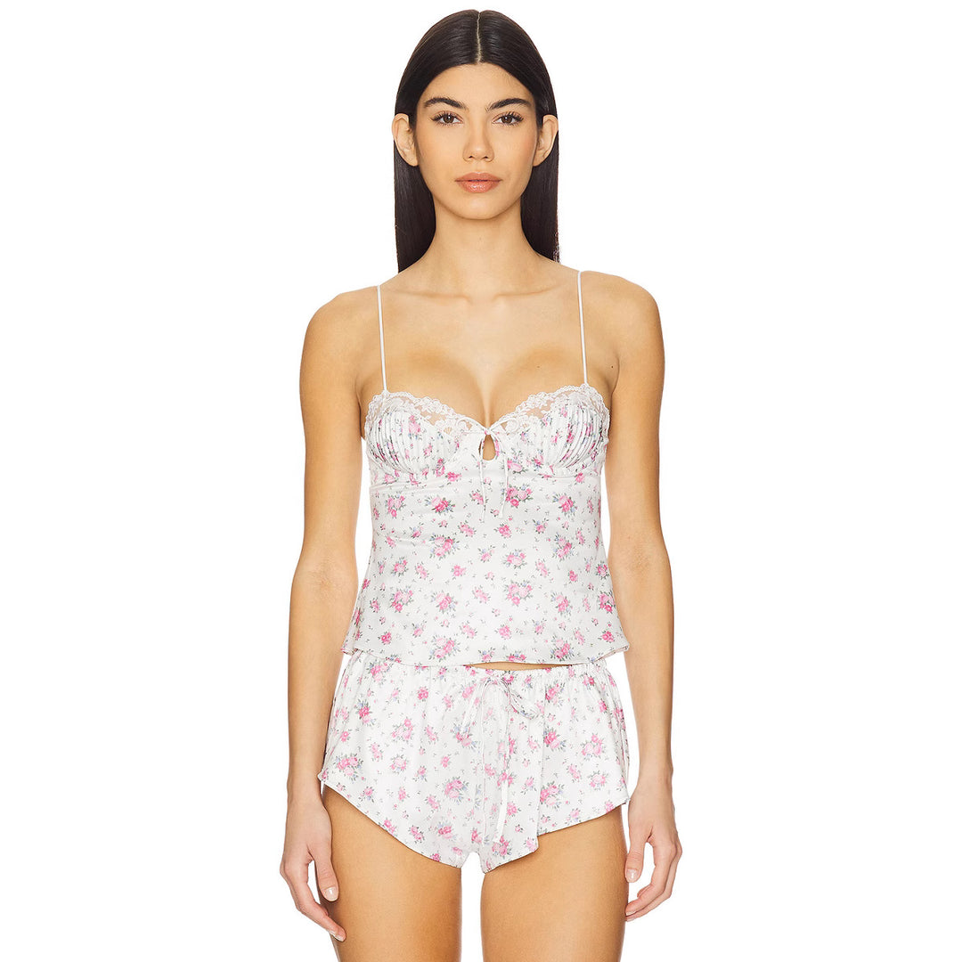 Damen Schlafset mit floralem Design und feinen Spaghettiträgern Echo Archiv