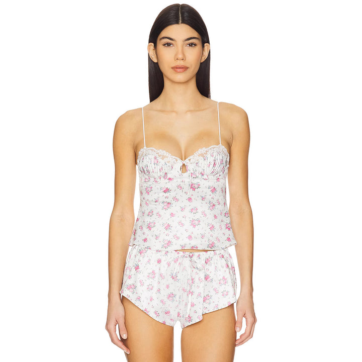 Damen Schlafset mit floralem Design und feinen Spaghettiträgern Echo Archiv