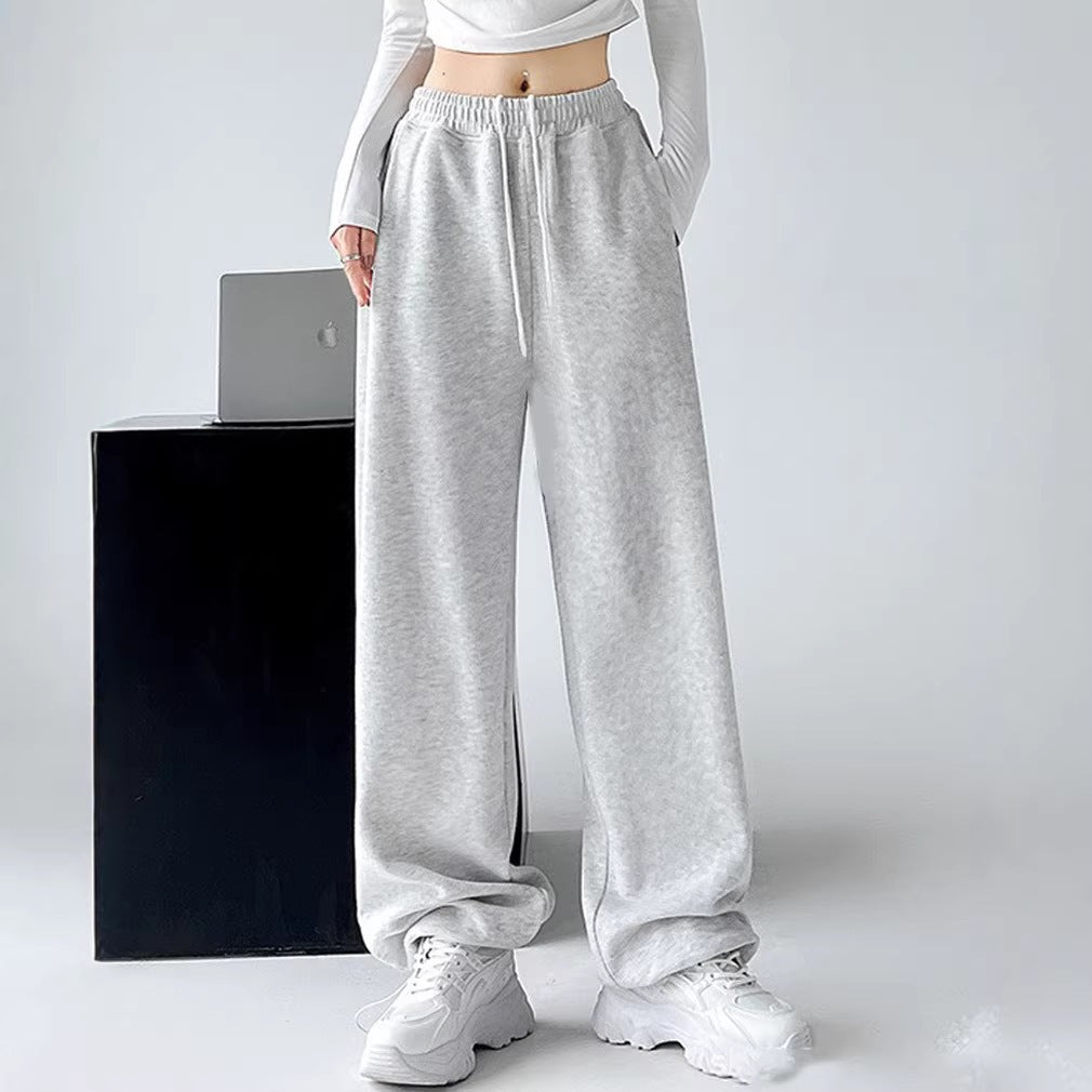 Damen nan extraweite Palazzo-Sweathose mit hohem Komfortbund, seitlichen Eingrifftaschen, Schlitz am Saum und Kordelzug Echo Archiv