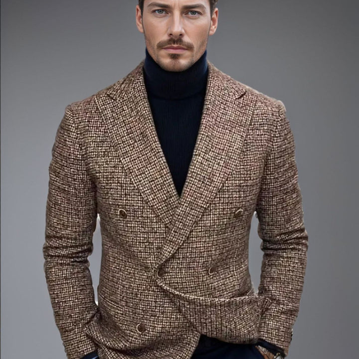 Herren Eleganter Karo-Bundle Blazer Echoarchiv