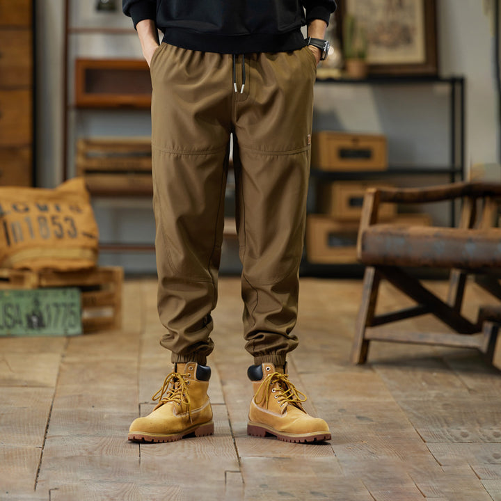 Herren Cargo-Joggerhose mit Kordelzug, verstärkten Knieeinsätzen und elastischen Bündchen Echo Archiv