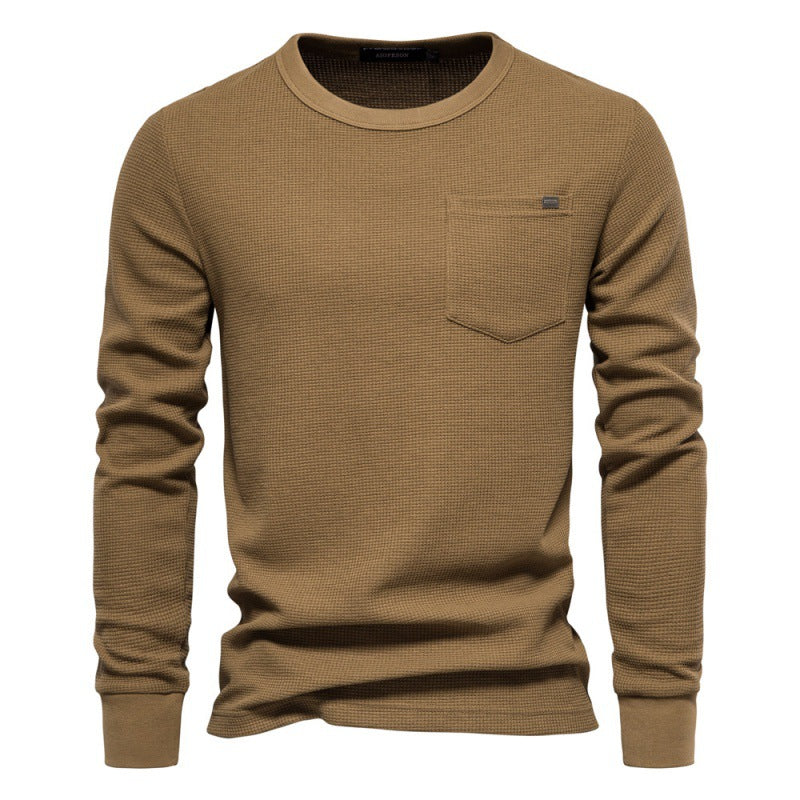 Herren Langarmshirt mit modularem Waffelstruktur und praktischer Brusttasche Echoarchiv