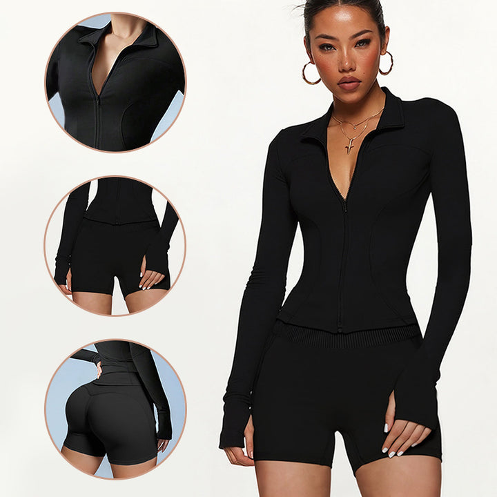 Damen Sportliches Set mit hohem Kragen und langen Ärmeln Echo Archiv