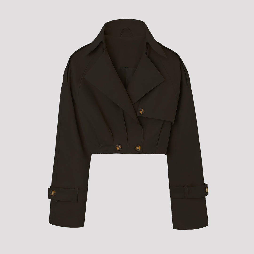 Damen Modische Cropped Trenchcoatjacke Echo Archiv