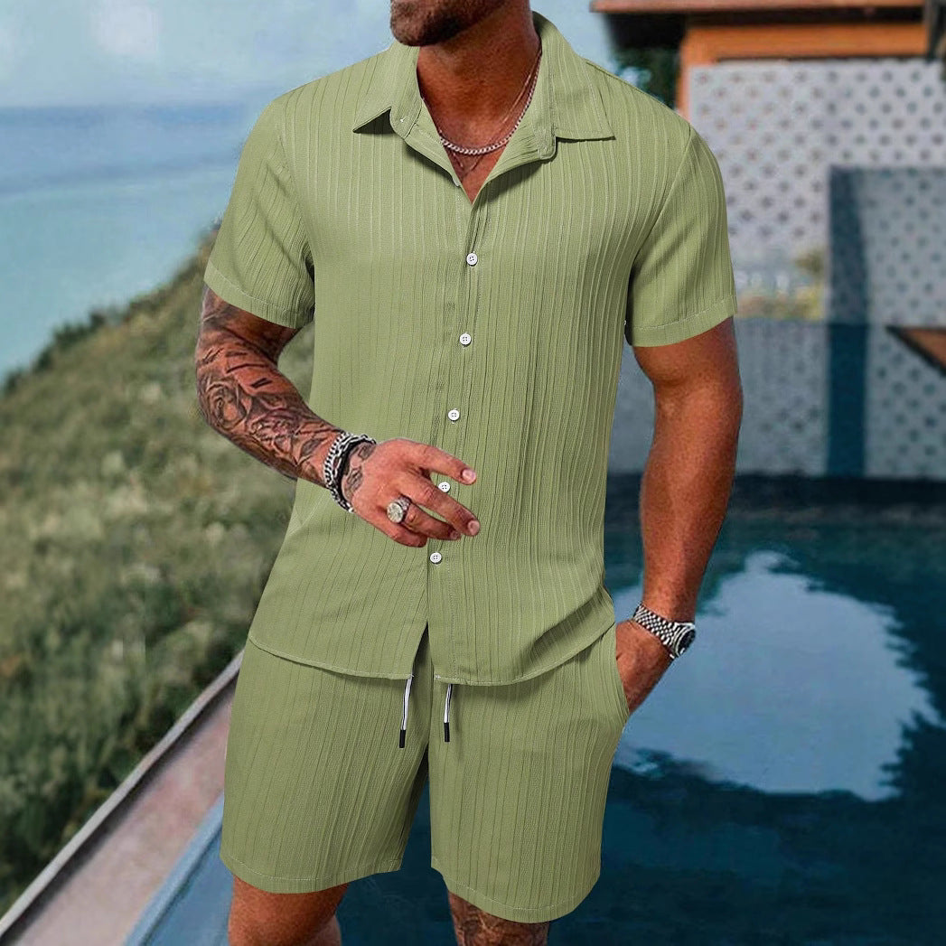 Herren Kurzarm-Shirt mit strukturiertem Design Echoarchiv