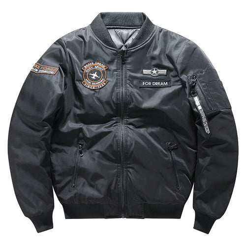 Herren  bestickte Flugzeugwappen isolierte Nylon Bomberjacke mit Ärmel Utility-Tasche Echo Archiv