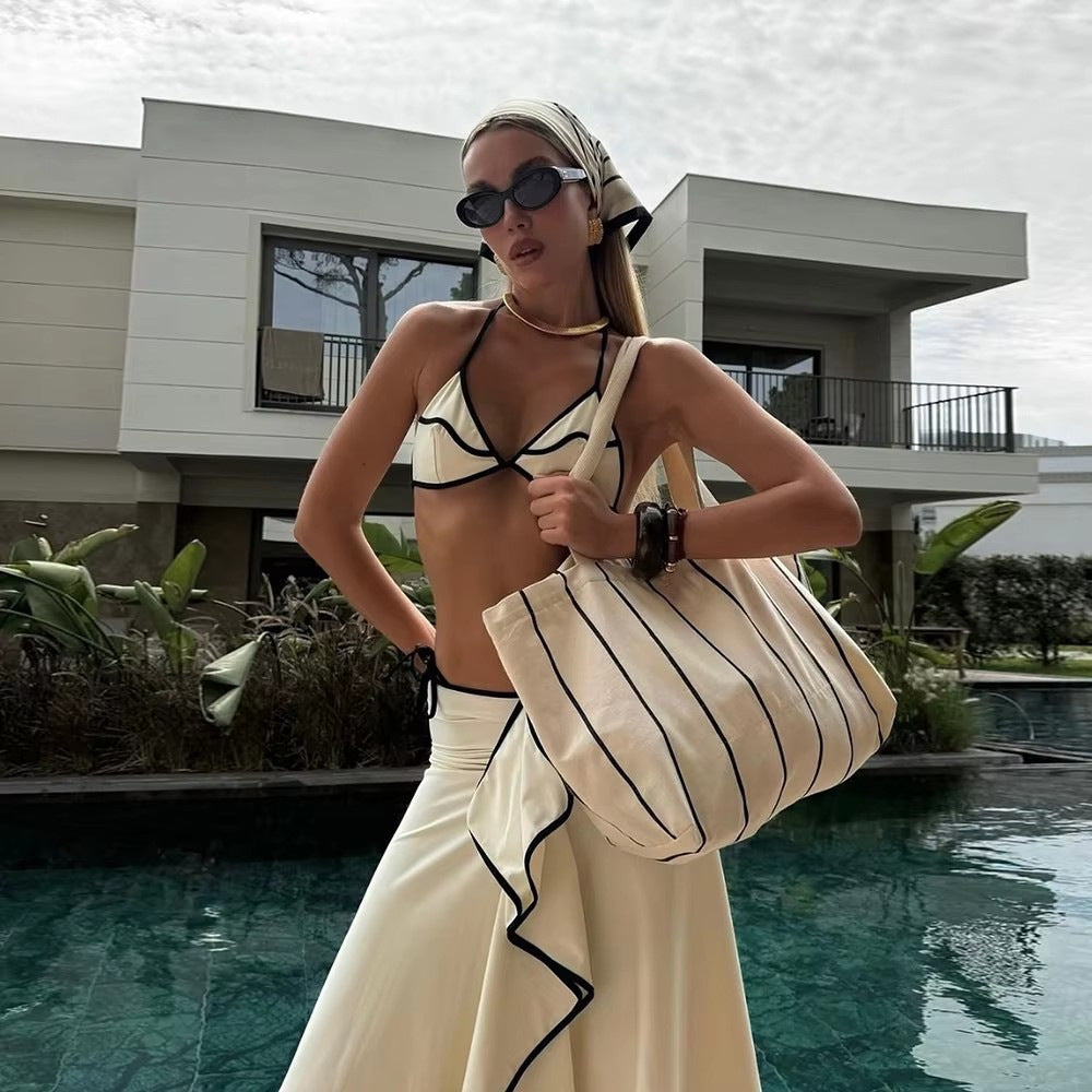 Damen Bikini-Set mit asymmetrischem Rock und verstellbarem Triangel-Oberteil Echo Archiv