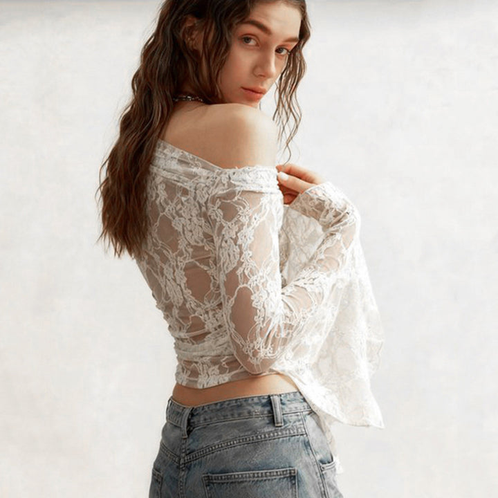 Damen Spitzentop mit weitem Ärmel Echo Archiv
