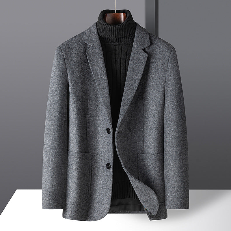 Herren Elegantes Wollmix-Sakko im Business-Casual-Stil mit taillierter Silhouette und aufgesetzten Taschen Echoarchiv