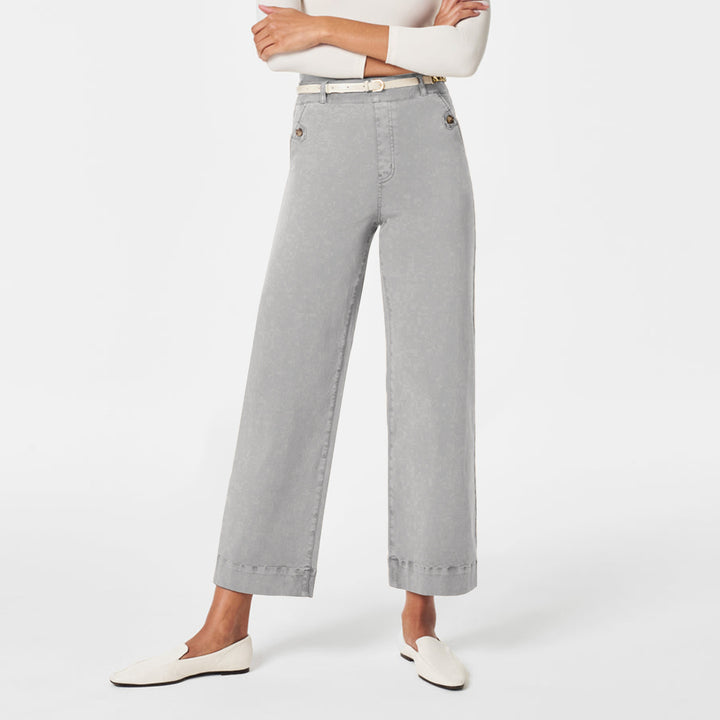 Damen Weite High-Waist Hose mit modischen Knopfdetails Echo Archiv