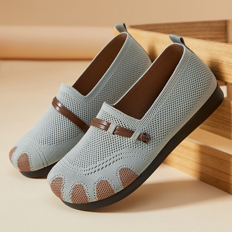 Damen nan gestrickter Komfort-Slipper mit Zehenoptik, elastischem Einstieg und stoßdämpfender EVA-Sohle Echo Archiv