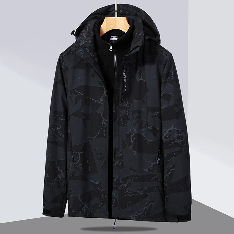 Damen zweilagige Softshelljacke mit abnehmbarer Fleece-Innenjacke und Kapuze Echo Archiv