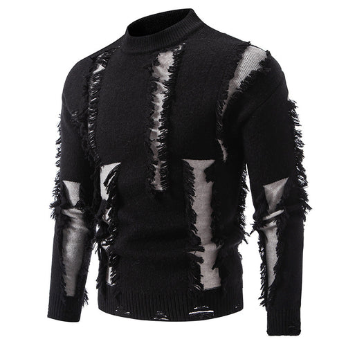 Herren Pullover mit auffälligem Fransen-Design Echoarchiv