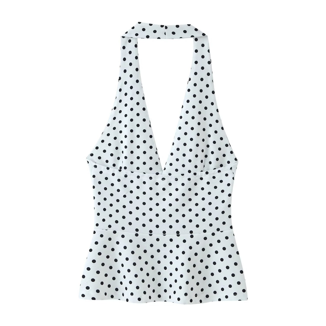 Damen Hochtaillierte Flare-Hose mit Gummibund und Polka-Dot-Print Echo Archiv