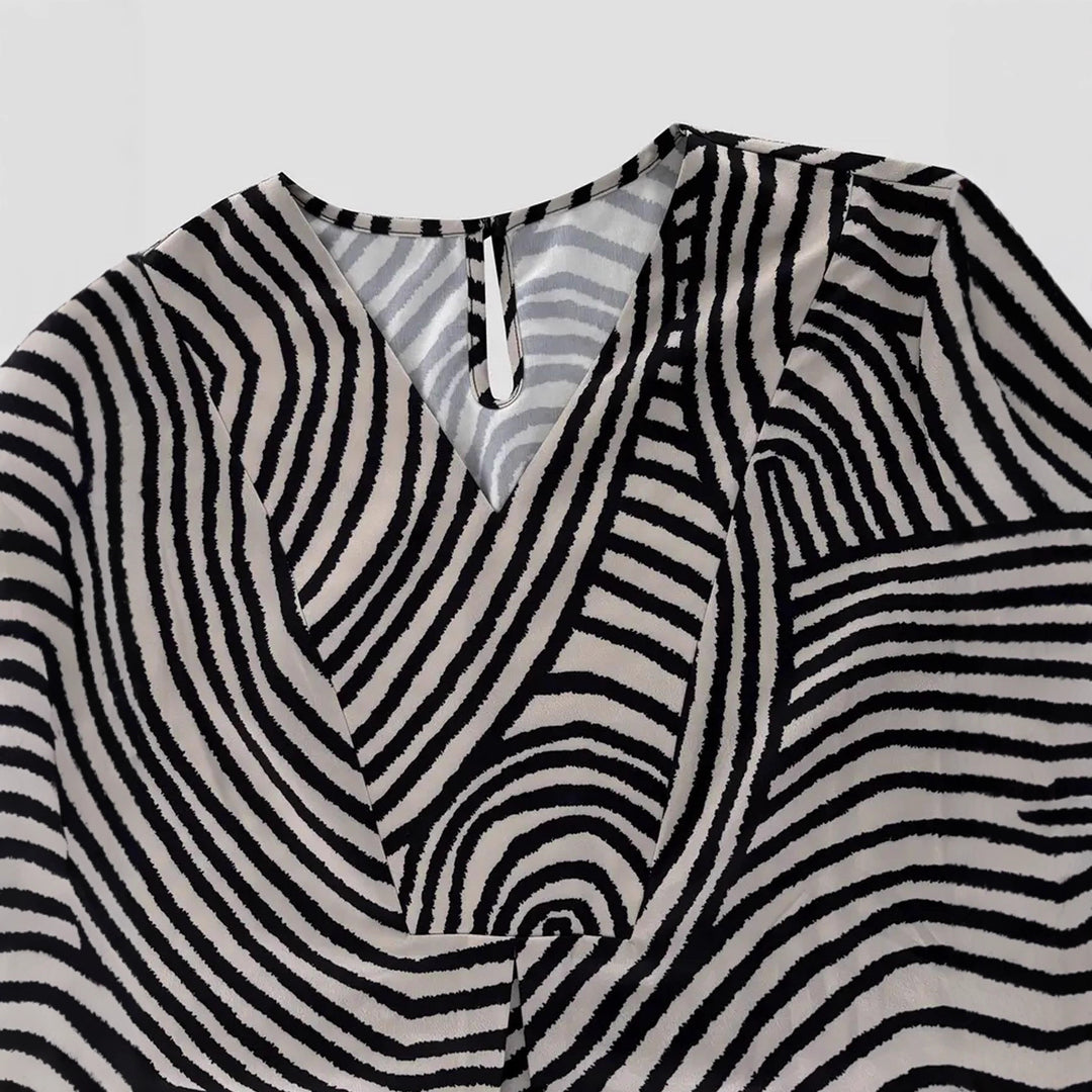 Damen Tunika-Kleid mit lässigem Streifenmuster und weit geschnittenem Design Echo Archiv