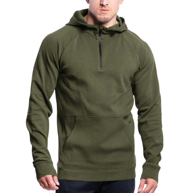 Herren funktioneller Kapuzenpullover mit halbem Reißverschluss Echoarchiv