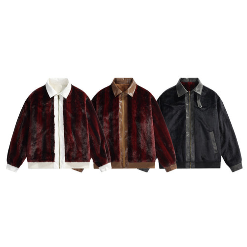 Herren Teddy-Fleece-Boxy-Jacke mit Hemdkragen, durchgehendem Metallreißverschluss & geripptem Saum Echoarchiv