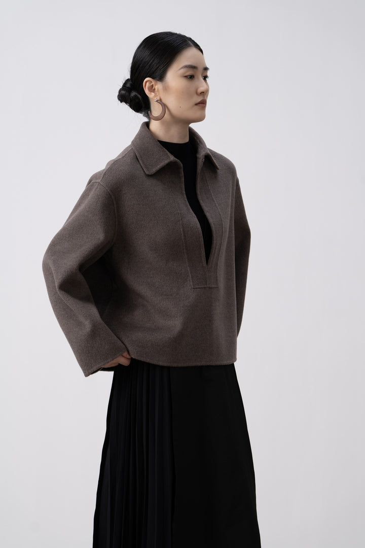 Damen Stylischer Halbzip Pullover Echoarchiv