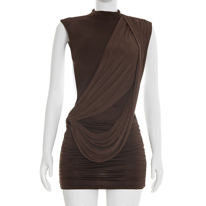Damen figurbetontes Minikleid mit drapierter Schulterpartie und Raffungen Echo Archiv