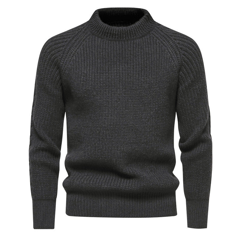 Herren Grobstruktur-Mockneck-Pullover mit verstärktem Rippenbund und Raglanärmeln Echo Archiv