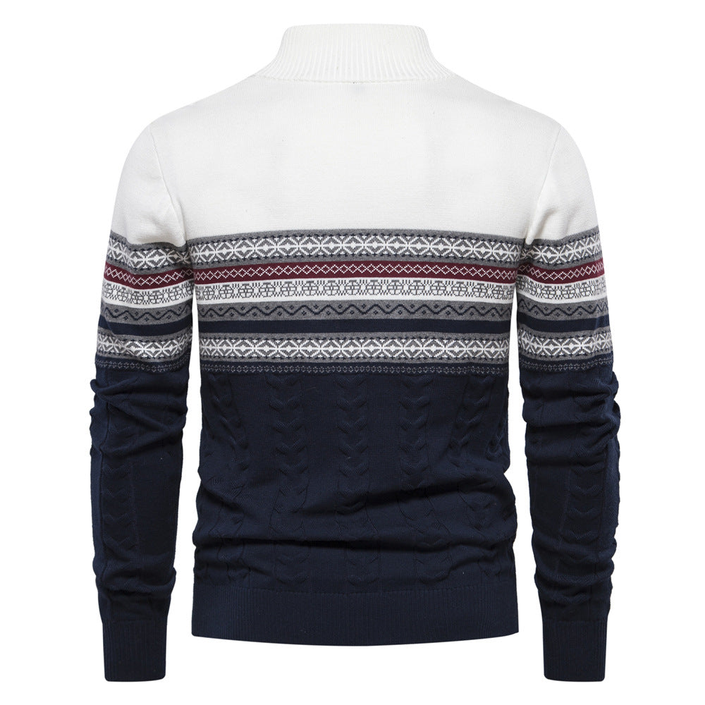 Herren Pullover mit modernem Zipper und attraktiven Farbmustern Echoarchiv