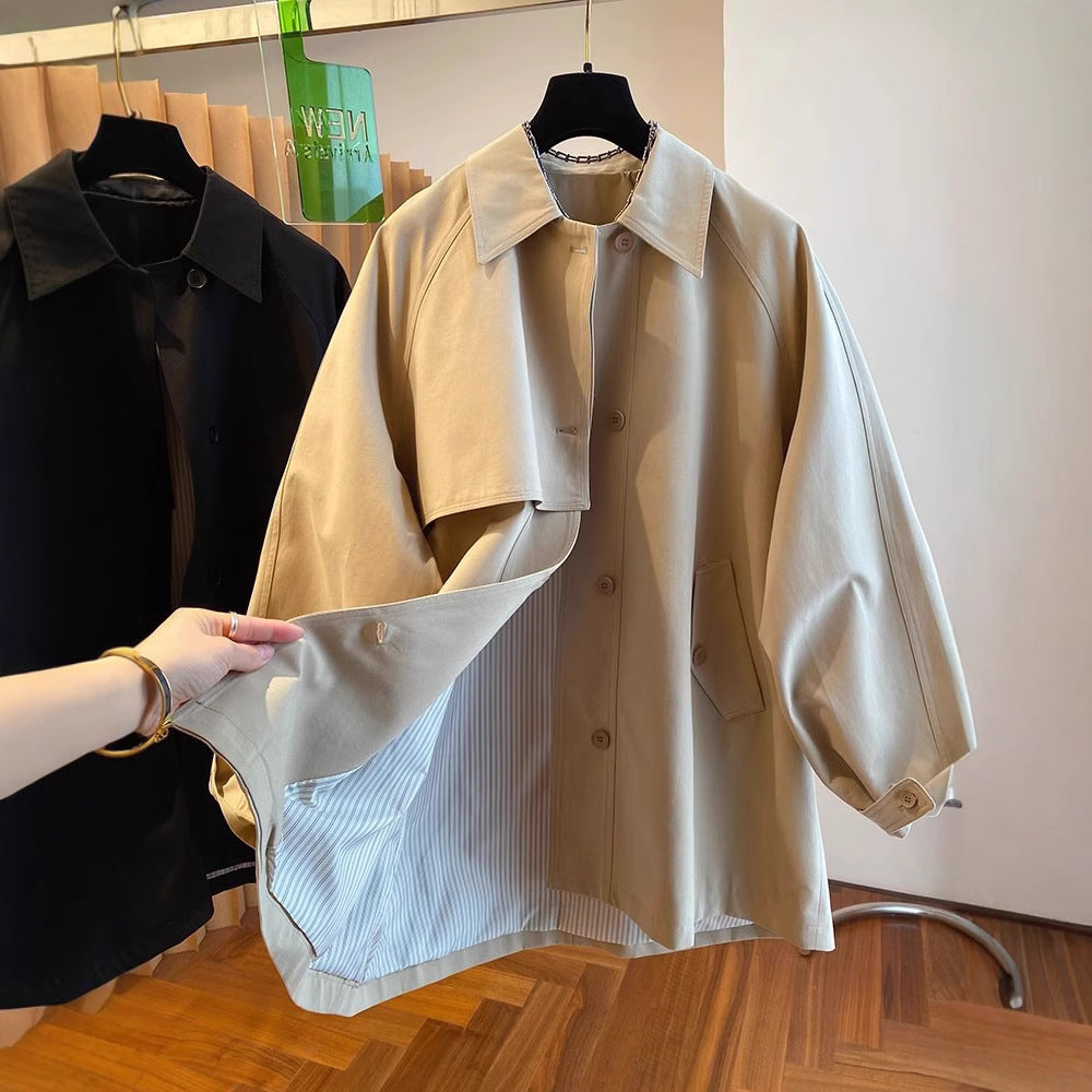 Damen Modische Übergangsjacke mit weitem Schnitt Echoarchiv
