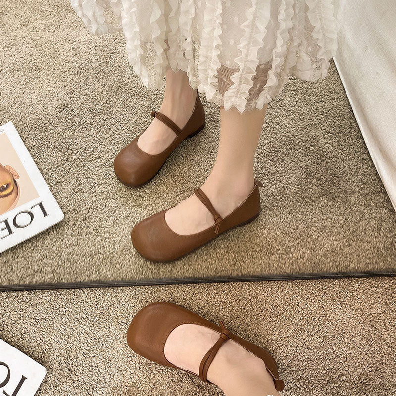 Damen Bequeme und elegante Ballerinas mit verstellbarem Riemen und weicher Innensohle – Lioré