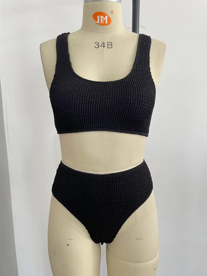 Damen High-Waist Bikini-Set mit modischem Rippstrick Echo Archiv