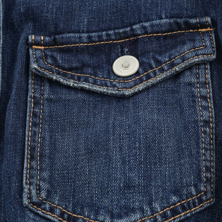 Damen Geradliniges Denim-Hemdkleid mit durchgehender Knopfleiste und Brusttaschen Echoarchiv