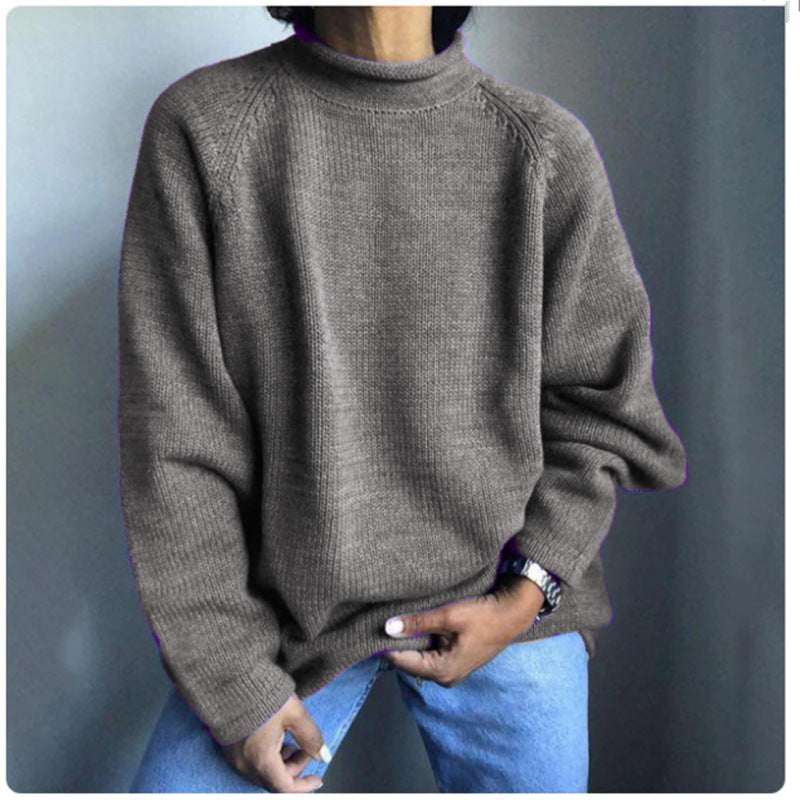 Damen nan kastiger Feinstrickpullover mit kurzem Stehkragen und Raglanärmeln Echo Archiv