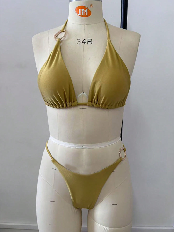 Damen Triangel-Bikini-Set mit modischen Metallringen Echo Archiv