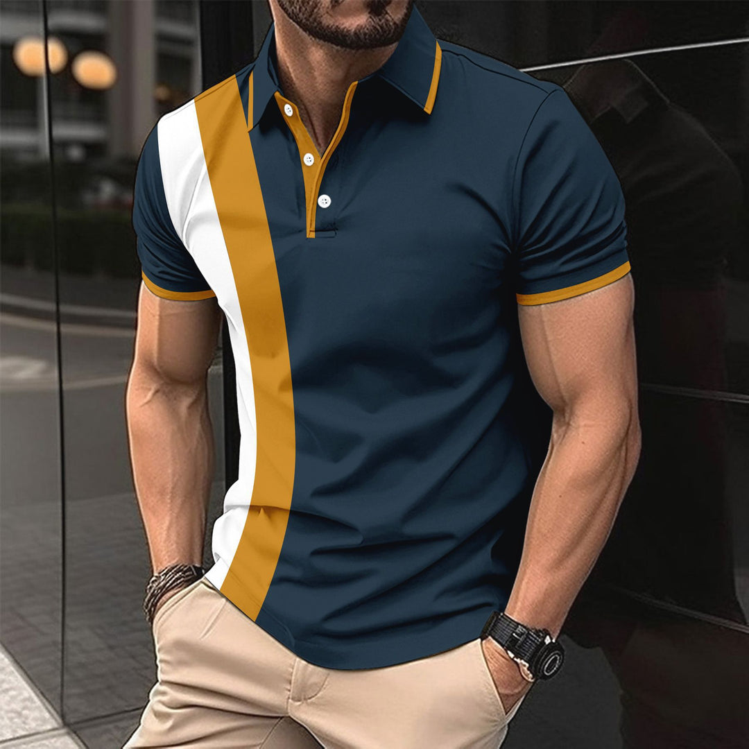 Herren Sportliches Poloshirt mit modernem Schnitt und Kontrastdetails Echoarchiv