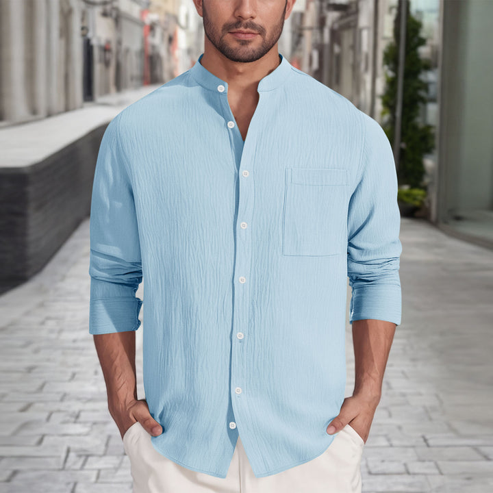 Herren lässiges Hemd mit strukturiertem Design Echoarchiv