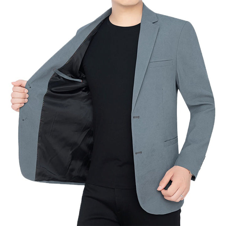 Herren Slim-Fit Ungefüttertes Sakko mit Notch-Revers und Zweiknopf-Silhouette – Tianoro