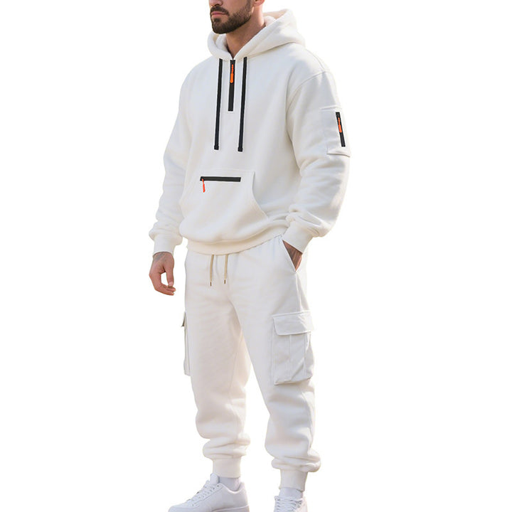 Herren Urbane Cargo-Jogging-Set mit Utility-Hoodie, Reißverschluss-Details und Cargo-Joggers Echoarchiv