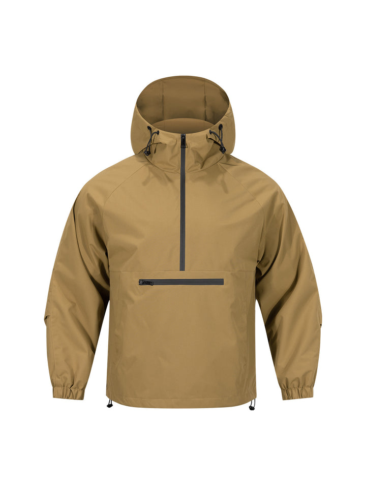 Herren Wind- und Wasserabweisende Anorak-Pulloverjacke mit Halbreißverschluss und Kängurutasche Echoarchiv