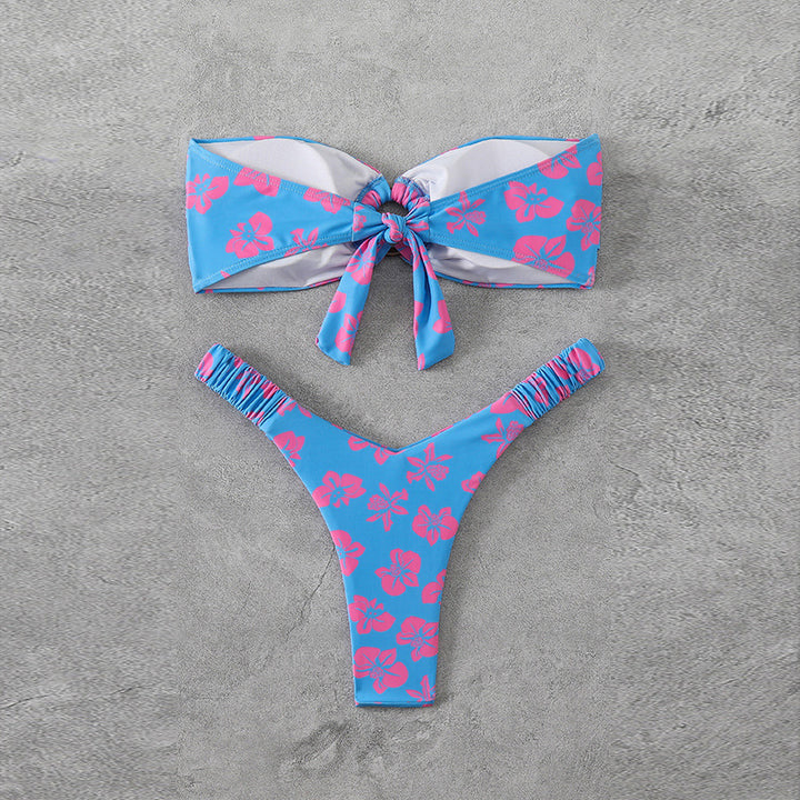 Damen Bandeau-Bikini mit raffiniertem Blumenmuster Echo Archiv