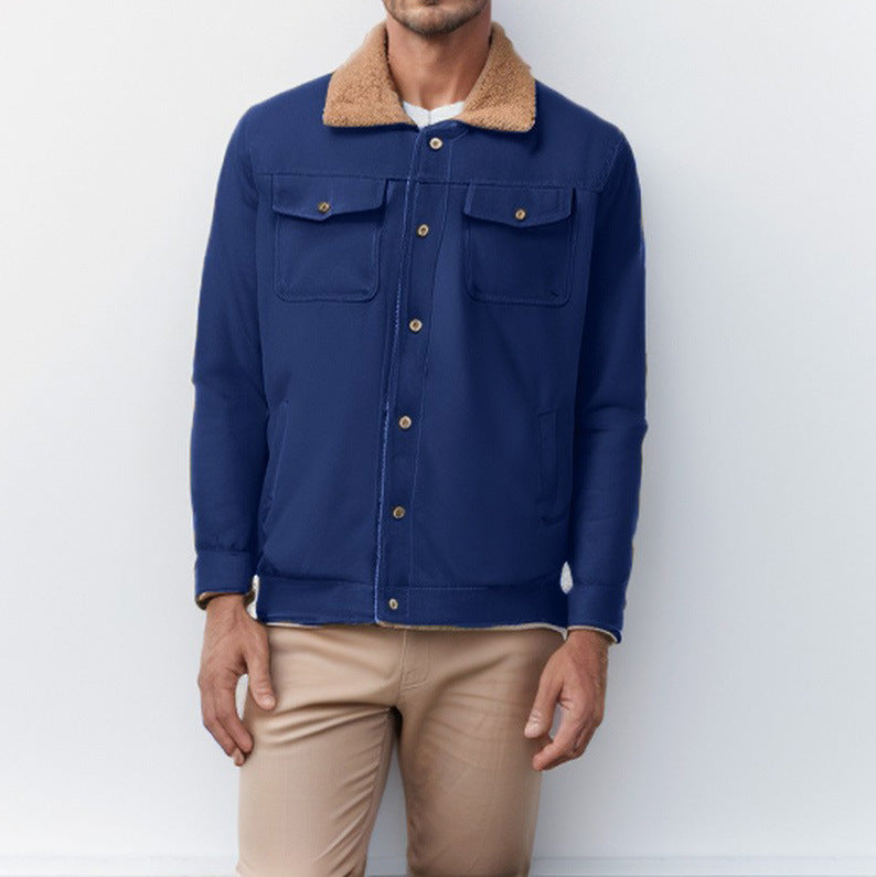 Herren Futuristische Utility-Jacke mit Fleecefutter und praktischen Taschen Echoarchiv