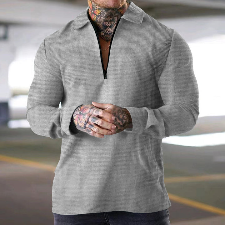 Herren Langarm Shirt mit modernem Reißverschluss Echoarchiv