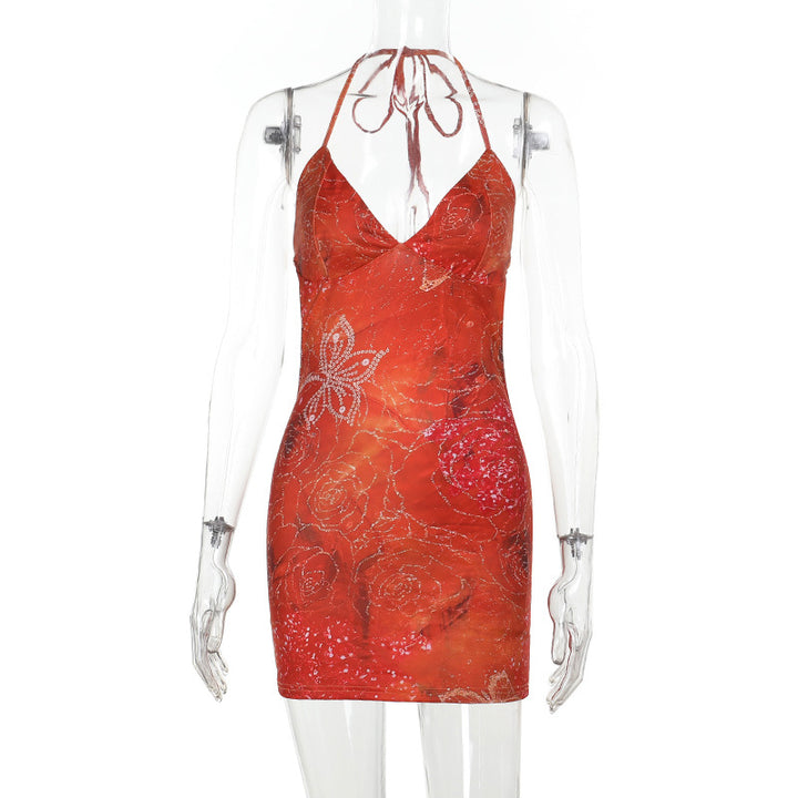 Damen verführerisches Minikleid mit zarten Blumenapplikationen Echo Archiv