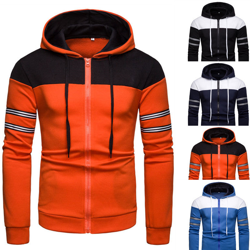 Herren sportlicher Kapuzenpullover mit kontrastierenden Einsätzen Echoarchiv