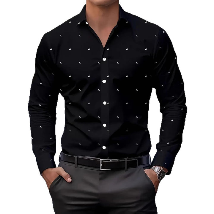 Herren Langarmhemd mit stilvollem minimalistischen Punktedesign Echoarchiv