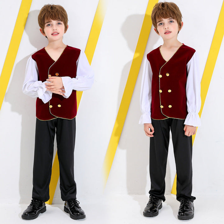 Jungen-Märchenkostüm mit detailverliebt Shirt und Hose Echo Archiv