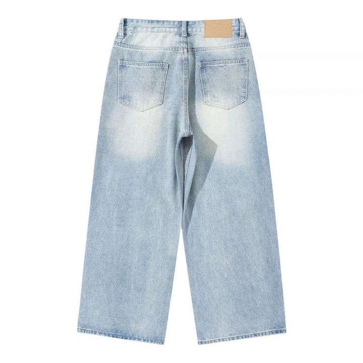 Damen Hoher Bund weit geschnittene gerade Jeans aus Vintage-Denim Echo Archiv