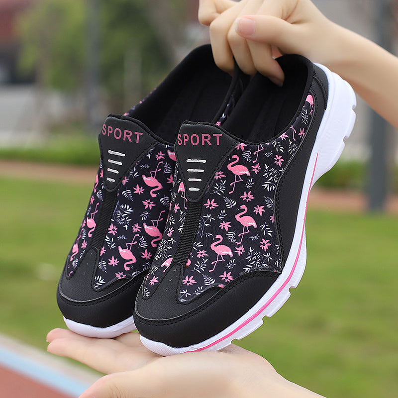 Damen nan Schlupf-Sneaker mit Flamingo-Motiv, elastischem Einstieg und gedämpfter EVA-Sohle Echo Archiv