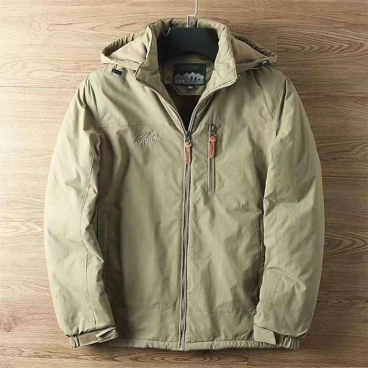 Herren nan wasserabweisende isolierte Allwetter-Trekkingjacke mit verstellbarer Kapuze und verdeckter Brusttasche Echo Archiv