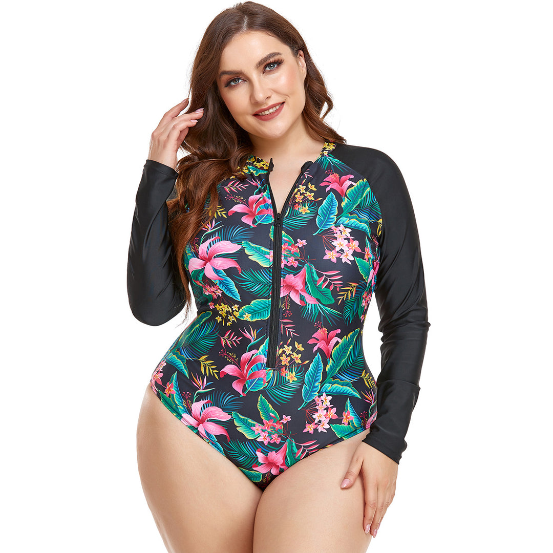 Damen Rashguard Badeanzug mit floralem Muster Echo Archiv