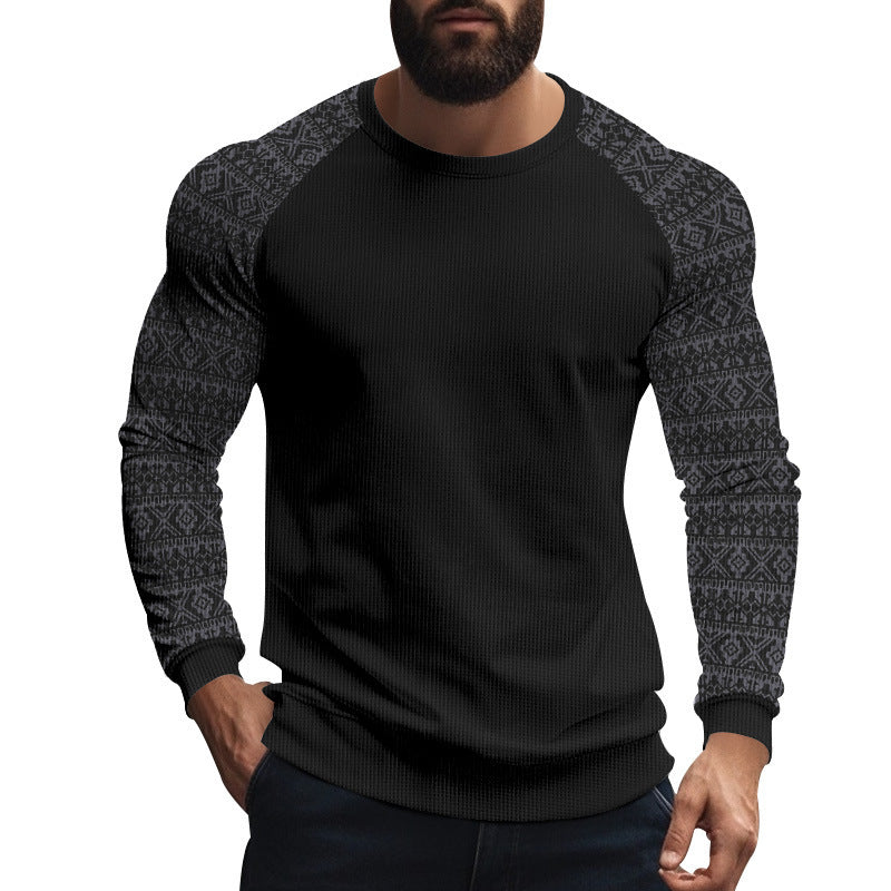 Herren modischer Langarmpullover mit geometrischem Muster Echoarchiv