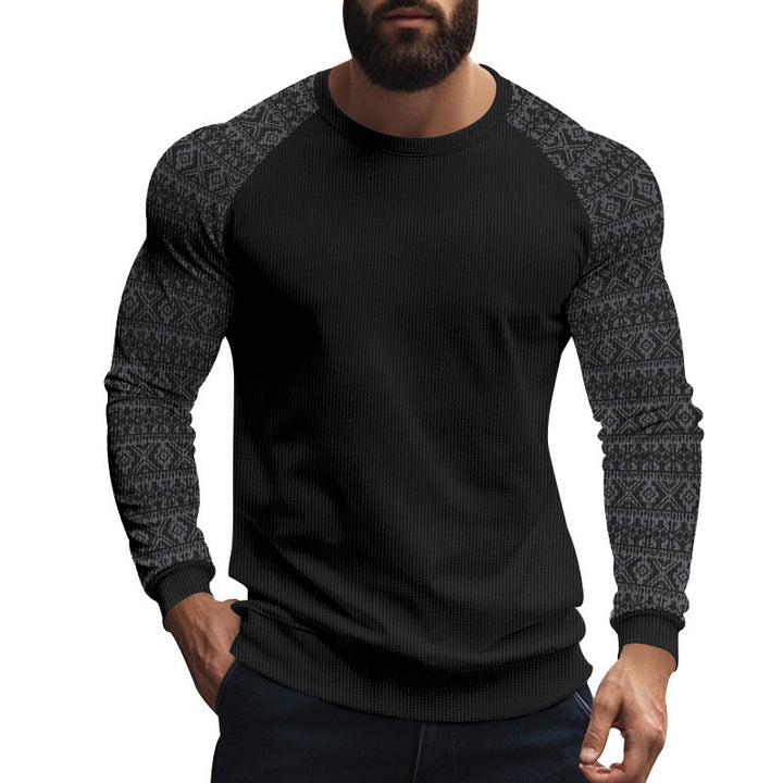 Herren modischer Langarmpullover mit geometrischem Muster Echoarchiv