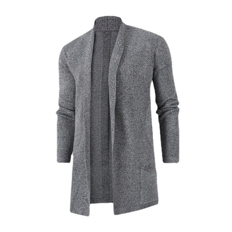 Herren Strickjacke mit offenem Design und minimalistischen Taschen Echoarchiv